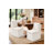 Upholstered Dining Chairs With Casters, Modern Single Sofa Chair With Slient Wheels For Living Room, Arrived Assembed(6Pc, Cream)-1180178716-1180178704