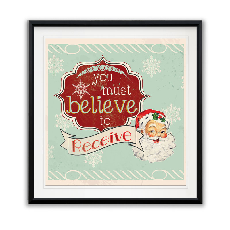 Retro Believe - impression d'art textuel, H 30,5 po x l 30,5 po x P 1,5 po