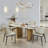 Modern Sintered Stone Dining Table With Gold Metal Base (55.1")-38223443-38223442
