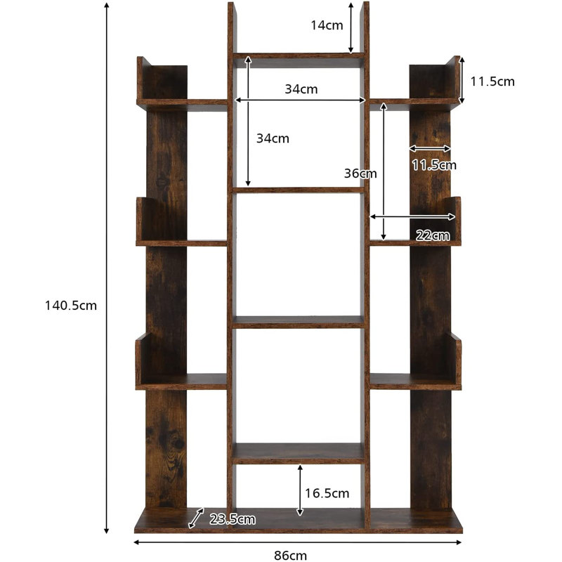 Rote 140.5cm H x 86cm W Library Bookcase