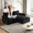 Comfortable Corduroy Loveseat Sofa With Ottoman For Living Room-978884243