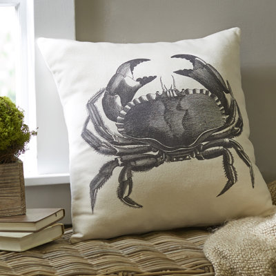  Crab Ivory Denim Pillow Cover