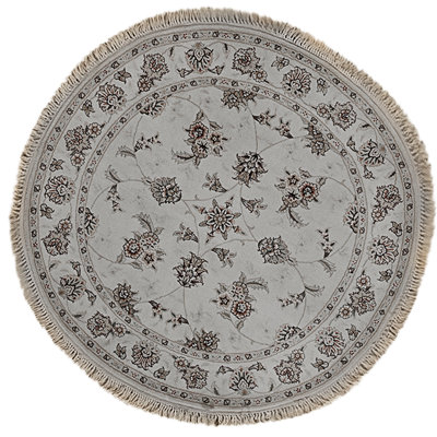 Hand Knotted Area Rug in Ivory