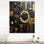Esoteric Knowing In Teal And Gold III - Modern Geometric Wall Clock Oversized