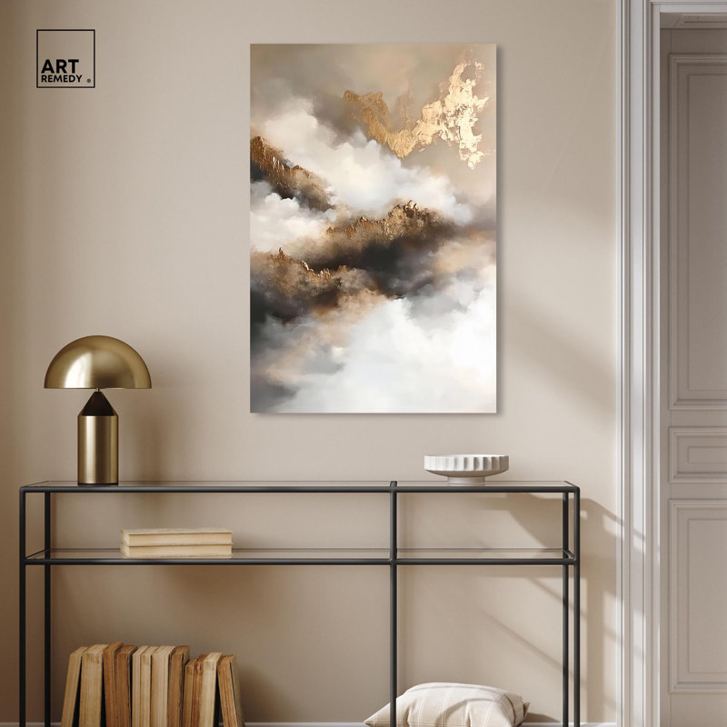 Toile abstraite Art Remedy, ton céleste, cadre, paysage céleste, 36" H x 24" W x 1.5" D, Toile tendue, Ne s’applique pas