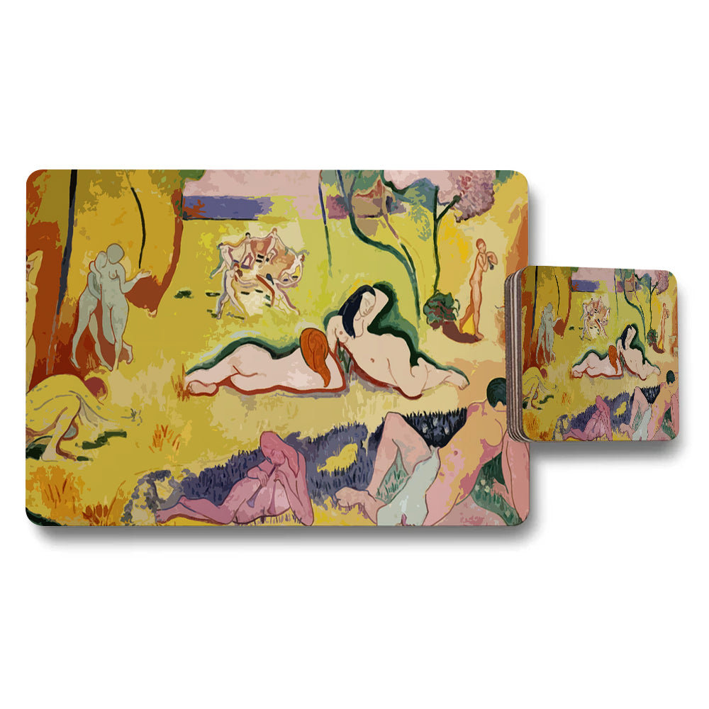 Abstract Nude Figures Art Placemat And Coaster Set For Table Decor