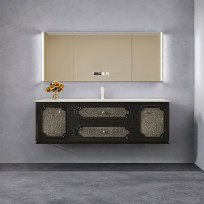 Armoire de salle de bain de style français crème