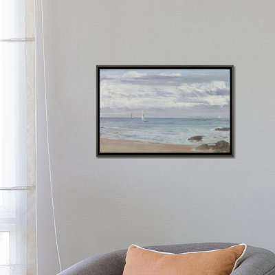 «Blue and Silver Trouville», reproduction d'art sur toile encadrée