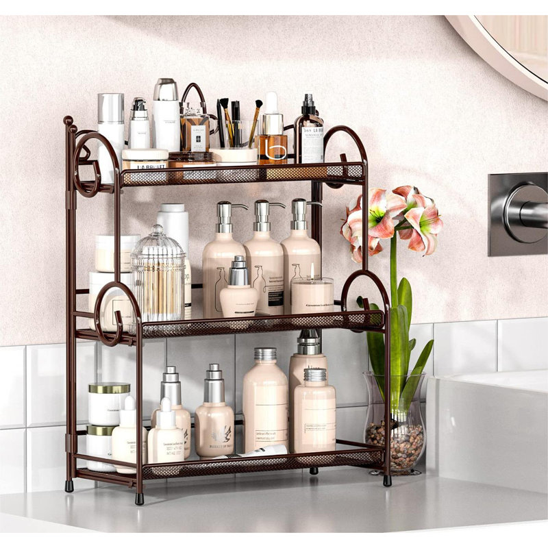 Plateau pour salle de bain Motohiro, Brun