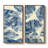 Large Framed Canvas Wall Art Set - Blue Botanical Leaf Modern Indigo Watercolor Beach House Prints 60"x30"x2pcs-877824698-877824703