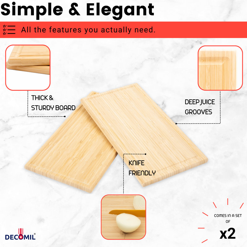 Bamboo Cutting Board (2-piece Set)