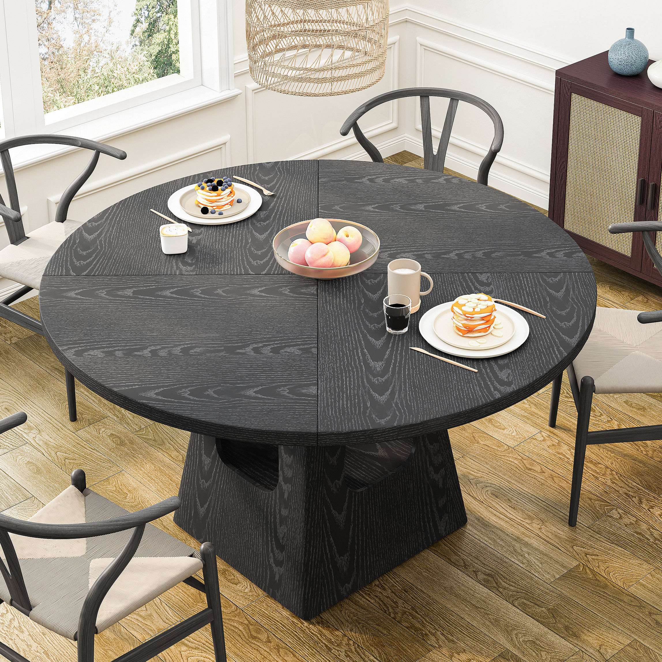 Ebern Designs Round Dining Table For 4-6,47 Inch Round Dinner Table ...