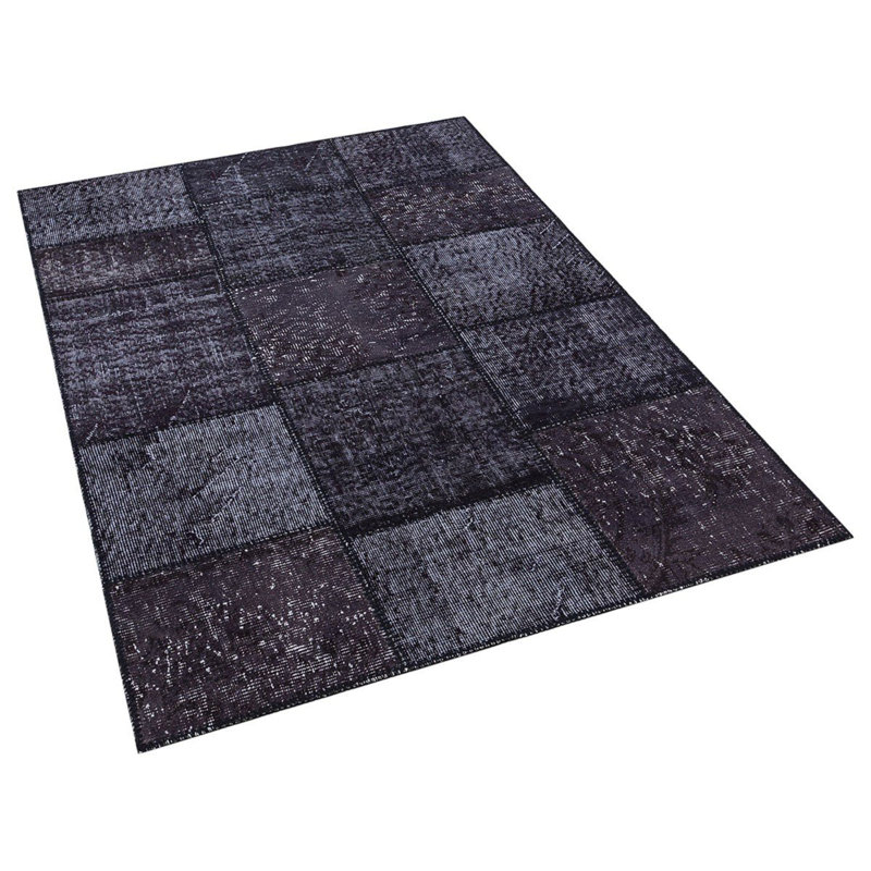 Tapis anthracite moderne fabriqué à la main moderne