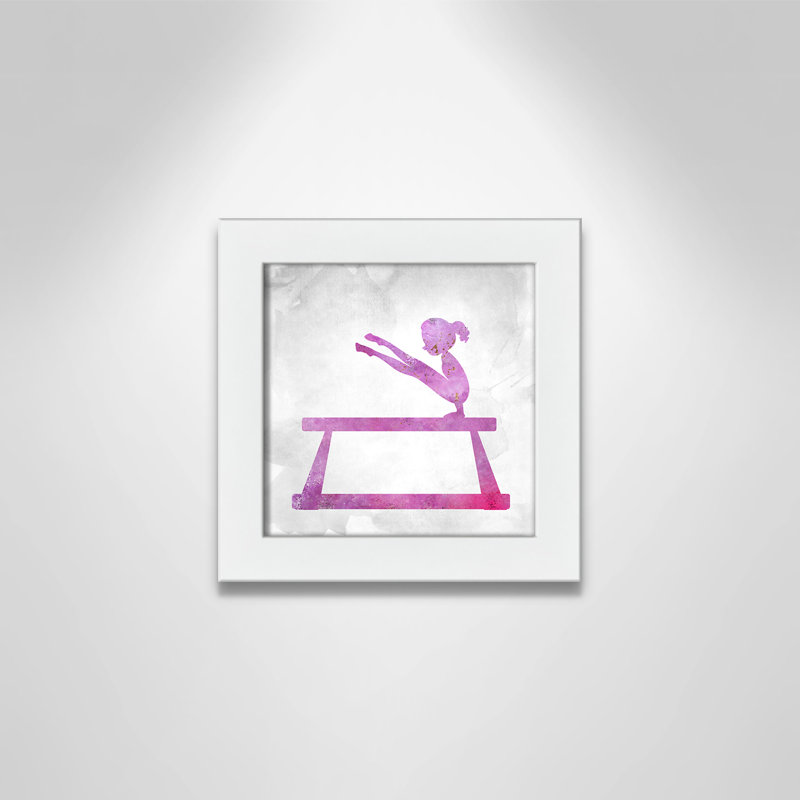 Gymnastique 3, impression sur papier, H 8 po x l 8 po x P 0,63 po, Cadre blanc