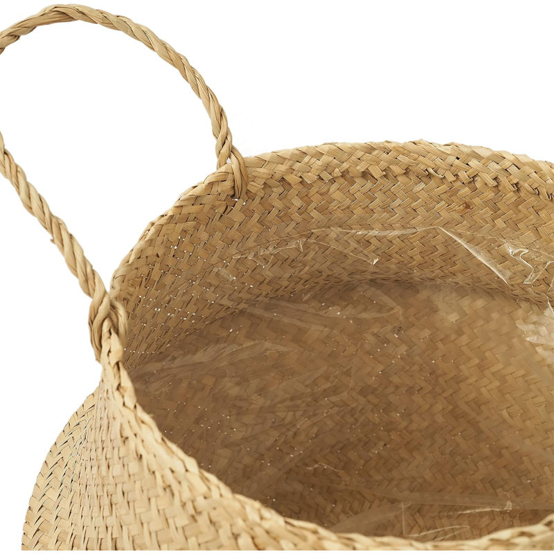 Porte-pot tissé de couleur nature, H 11 po x l 8 po x P 8 po