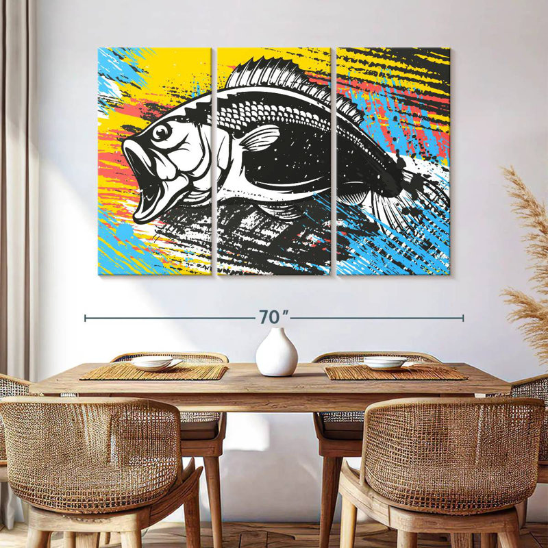 Brampt Abstract Bass Fishing, 28" H x 45" W