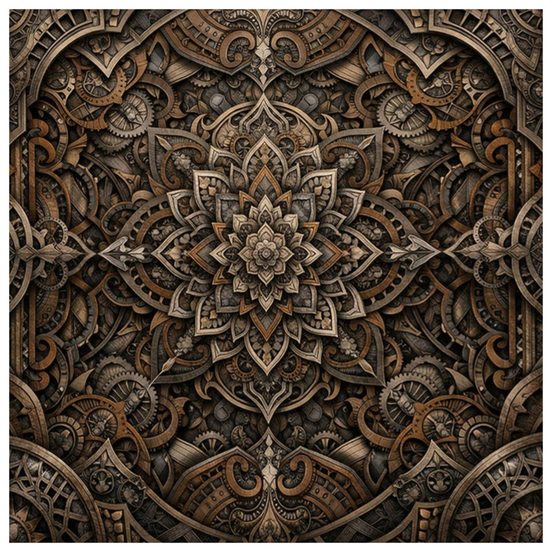 Édredon complexe Steampunk Mandala, Lit simple