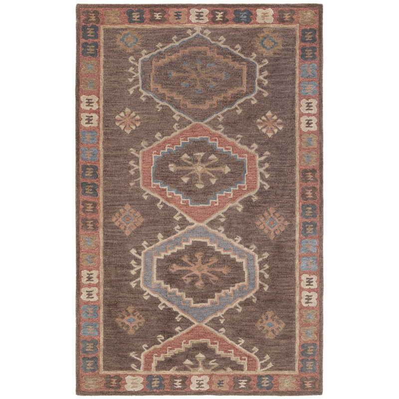 Tapis en laine touffeté à la main, Rectangle de 5 pi x 8 pi