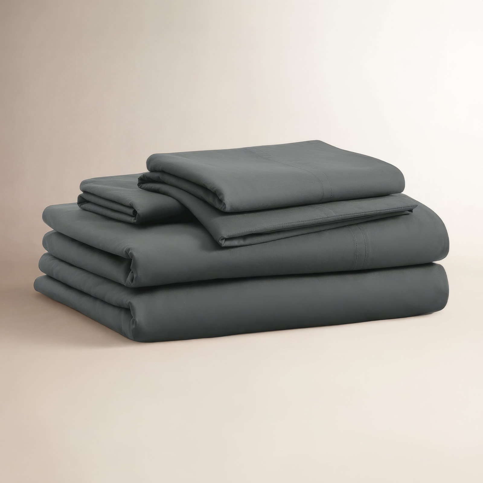 Egyptian Cotton Percale Sheet Set, Charcoal, Queen