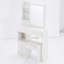 Table de coiffeuse compacte avec miroir à DEL et tiroirs de rangement - Table à langer avec tabouret rembourré-875034265
