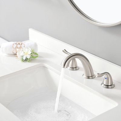 NO Widespread 2-handle Bathroom Faucet with Drain Assembly