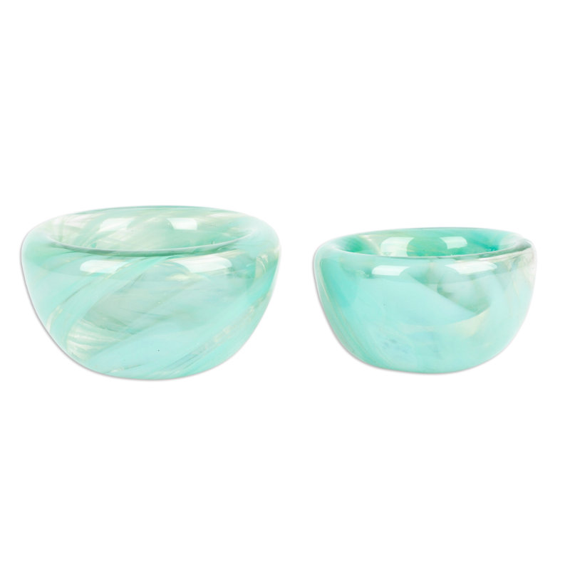 Ensemble de 2 bols en verre soufflé à la main Rosecliff Heights (ensemble de 2)