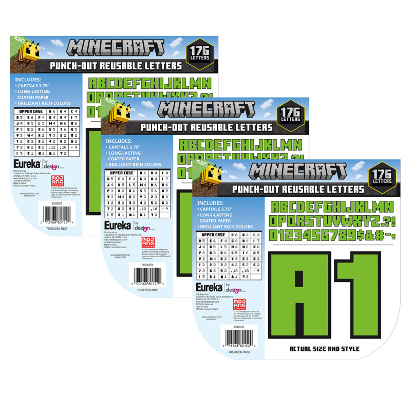 Ensemble de 176 lettres Minecraft Deco