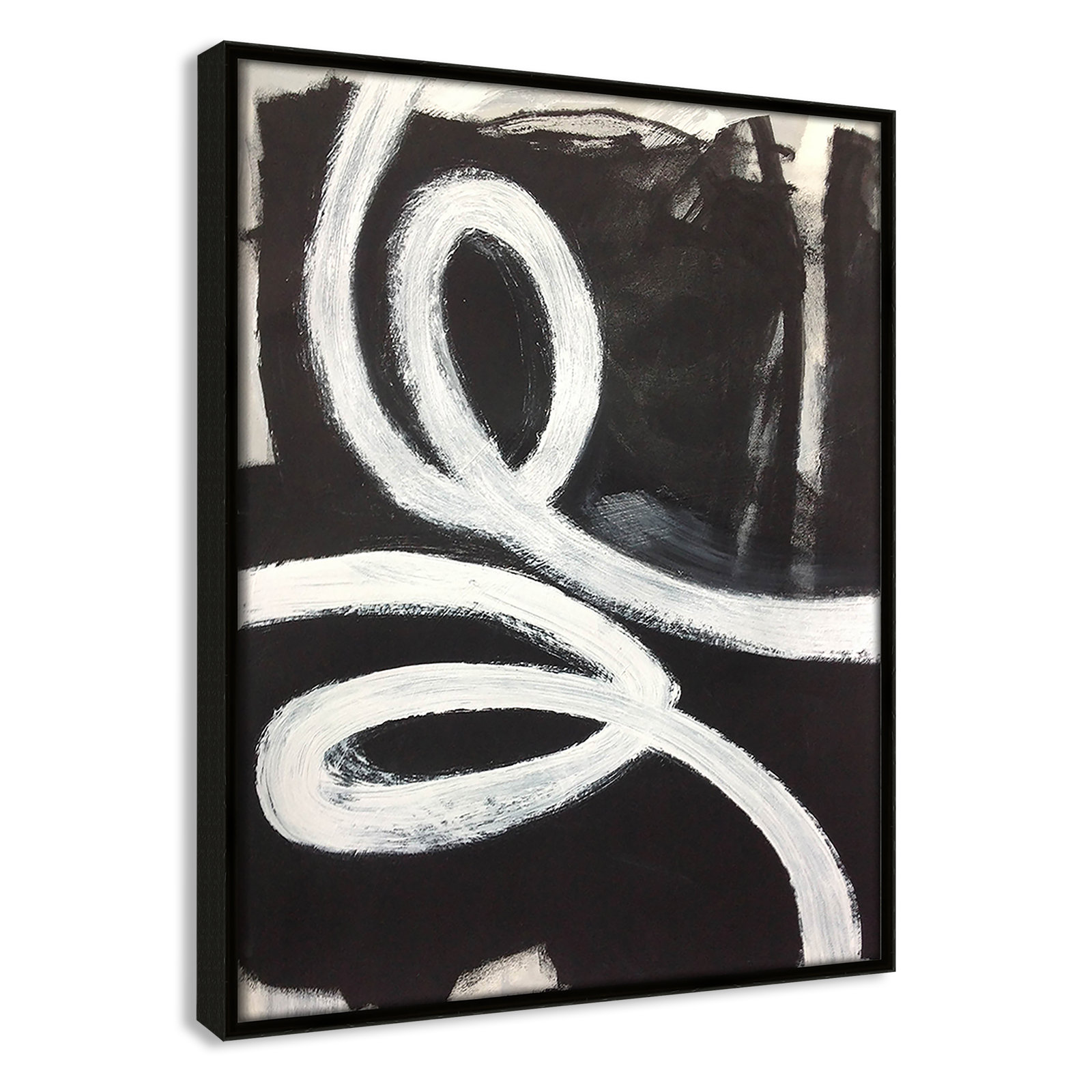 Bronte "Swirly Swirls I" Print, 15.5" H x 12.5" W x 2" D, Espresso Floater Framed, No