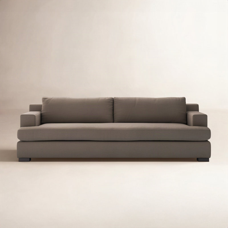 Crispin Sofa - Crypton Nomad Snow, 33" H x 96" W x 42.50" D, Savoy Coffee