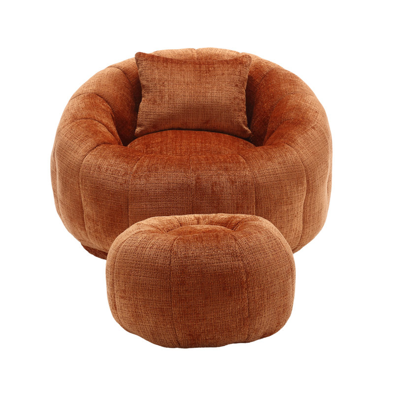 UNITED WE WIN Modern Bean Bag Chairs, Orange