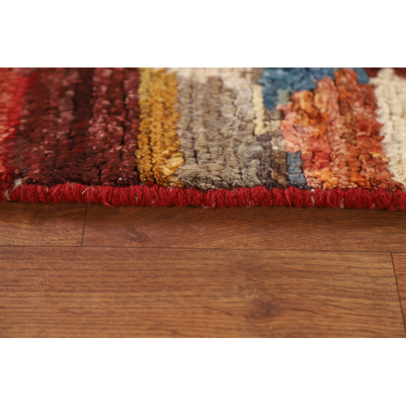 Tapis de couloir multicolore marocain noué à la main 3 x 10