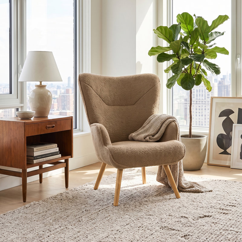 Upholstered Armchair, Brown