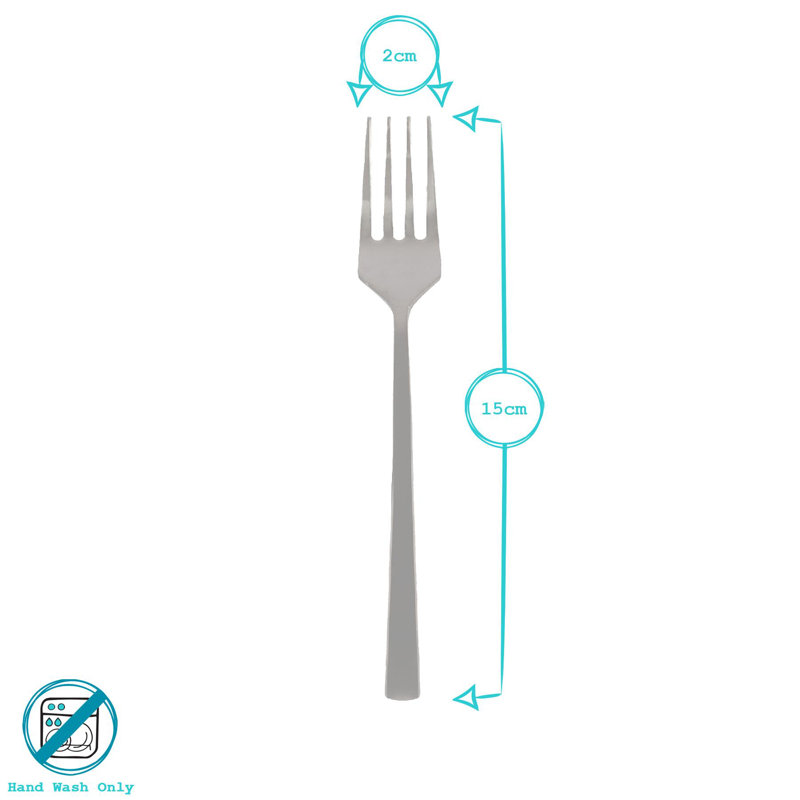Argon Tableware - Stainless Steel Cake Forks - Set of 4, Black