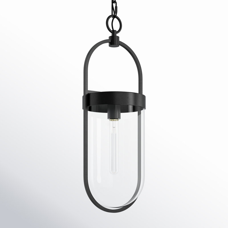 Luminaire suspendu géométrique à 1 lumière Roselyn, H 22,75 po x l 7,5 po x P 8 po, Fer vieilli