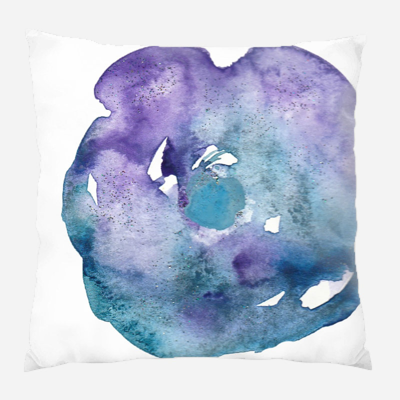Coussin décoratif aquarelle , Intérieur, Microsuède