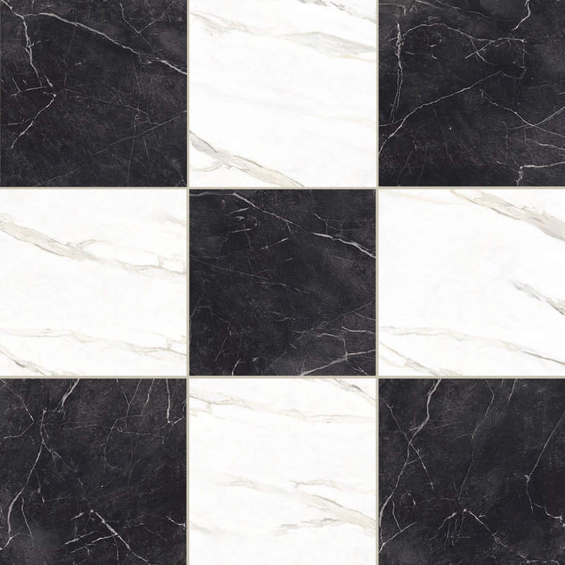 Carrelage pour mur et plancher Ravenna, Blanc/Noir