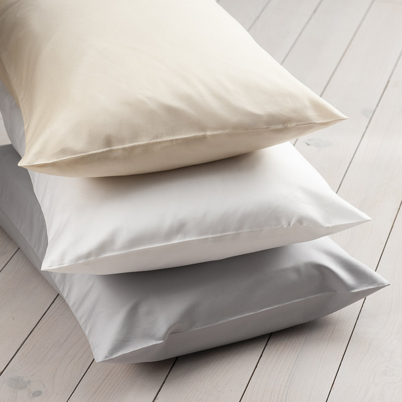 600 Thread Count Sateen Pillowcases - Set of 2, White