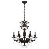 Milano 6 Light 24in x 26.5in Chandelier in Etruscan Gold with Clear Radiance Crystals