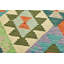 Tapis vert / bleu / mauve en laine noué à la main de conception unique 4 pi 1 po x 5 pi 11 po