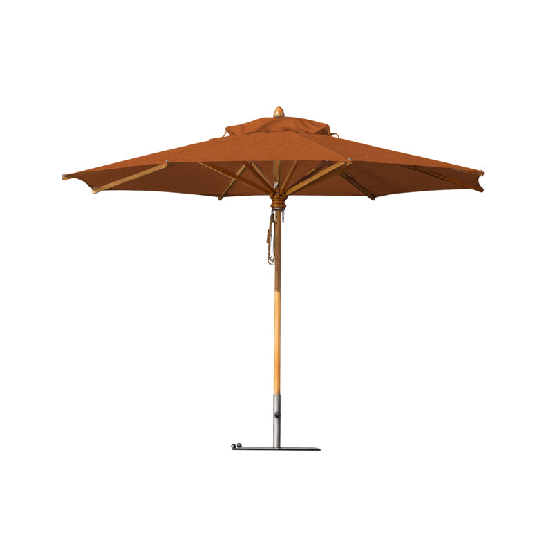 Safari 11.5' Round Umbrella, Square Metal w/ wheels+2.25" Stainless Steel Tube, 99.6" H x 137" W x 137" D, Tuscany