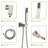 Dual Shower Head , 16 Inch Ceiling Mount, Brushed Nickel Mounted Head, Design