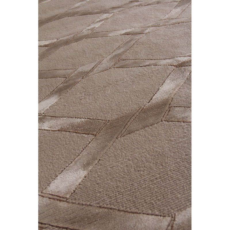 Metro-Velvet Hand Woven Wool Geometric Area Rug, Rectangle 6' x 9'