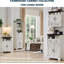 Armoire de ferme avec tablettes réglables, armoire d'appoint en bois avec portes de grange-1421907458