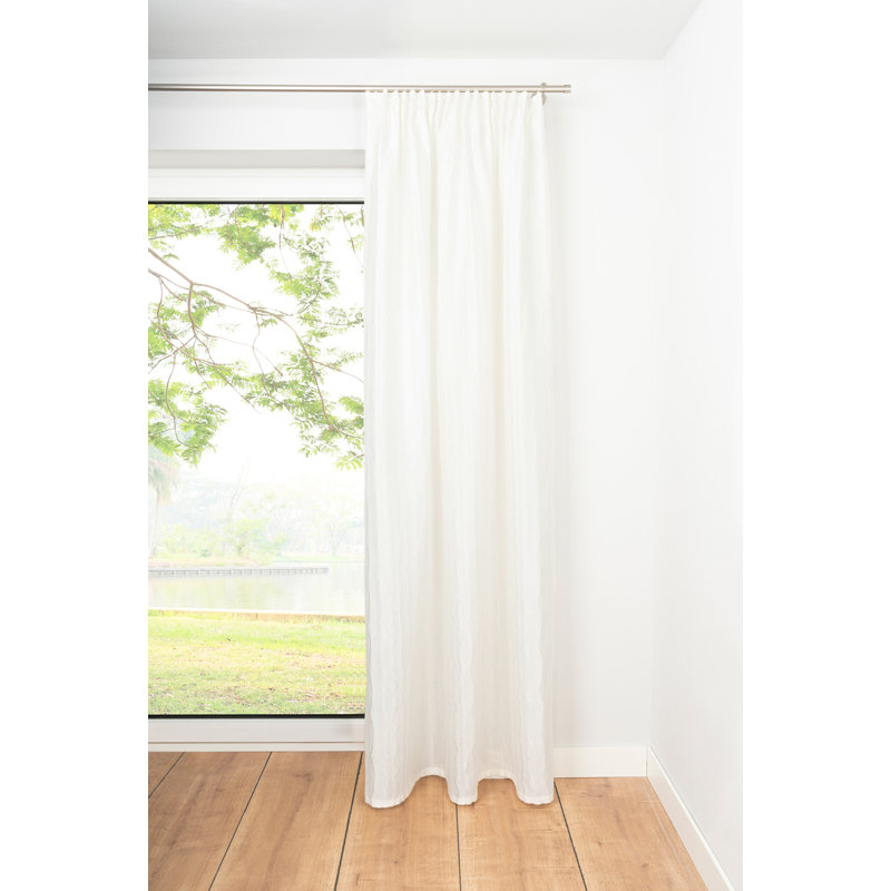 Stream Eyelet Blackout Gusset Pleat Curtain, White