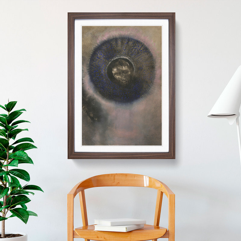Head Within an Aureole by Odilon Redon - Picture Frame Painting, Walnut Framed, 36cm H x 27cm W x 2cm D