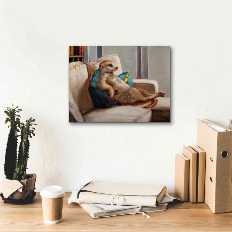 «Couch Potato» par Lucia Heffernan, art mural sur toile, H 12 po x l 16 po x P 0,75 po