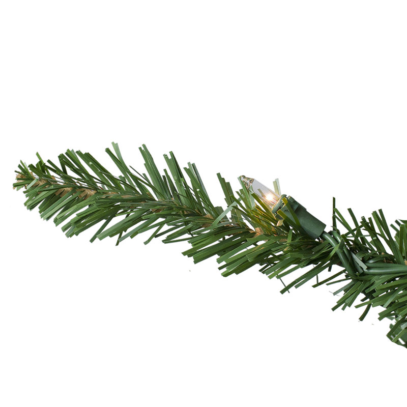 9' Pre-Lit Everett Pine Slim Artificial Christmas Tree Clear Lights, 9'