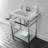 Kingston Brass Sheridan 24-Inch Ceramic Console Sink with Stainless Steel Legs and Glass Shelf (3-Hole)-54822238-54822241