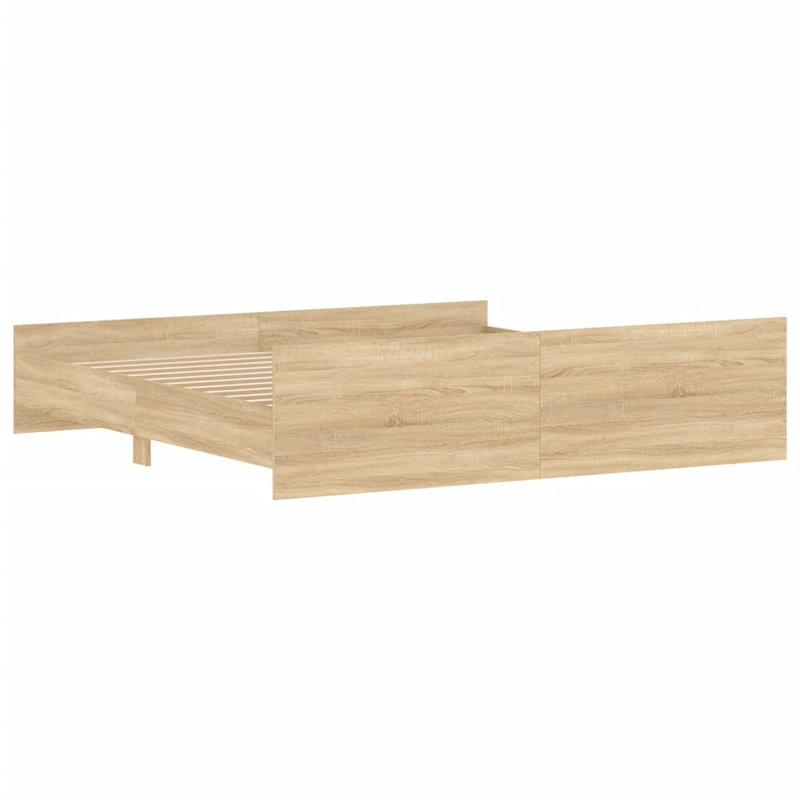 Marlow Home Co. Bed Frame With Headboard And Footboard, Super King (6'), Sonoma Oak