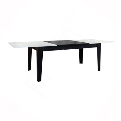 Table de salle à manger, grande table de cuisine extensible de 106,3 po